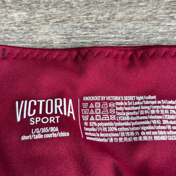 NWT Victoria’s Secret Sport Red Leopard Leggings Mid Rise Sz Large SHORT - Picture 5 of 13